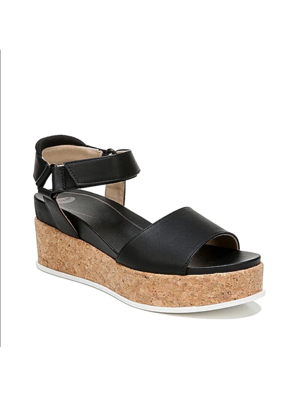 Dr Scholl’s Beamer Women’s Sz 7 Black Cork Platform Ankle-Strap Comfort Sandals